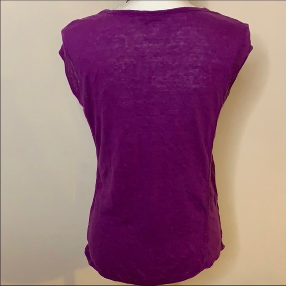 Athleta Newport Linen Magenta Top Small - Picture 3 of 7